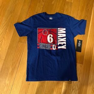 Nwt’47 NBA 76ers Tyrese Makey mens small shirt.